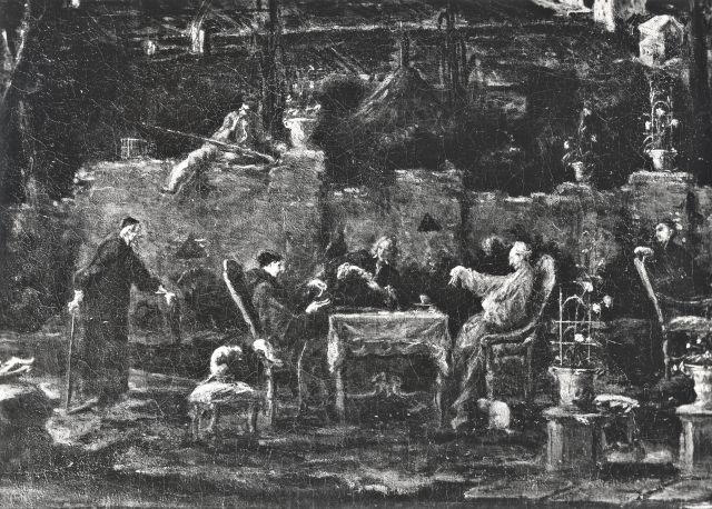 A. Villani e Figli — Alessandro Magnasco (Ge, 1667-1749). Trattenimento in un giardino genovese (part.). Genova - Galleria di Palazzo Bianco. — particolare